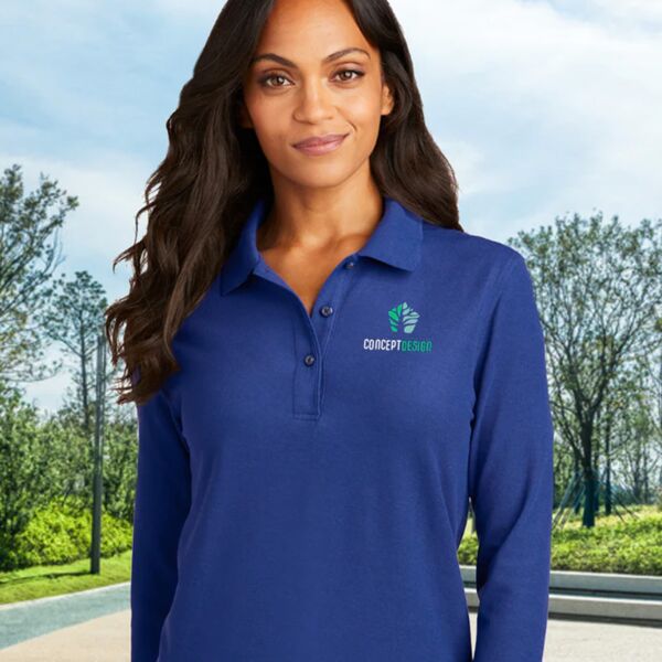 Port Authority Women's Silk Touch Performance Long Sleeve Polo L540LS Women's Silk Touch Performance Long Sleeve Polo Thumbnail
